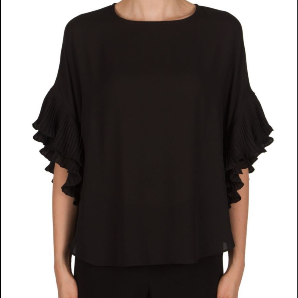 Ribkoff Black top with pleated sleeves